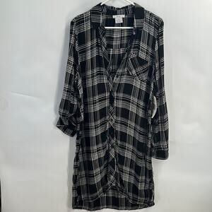 bLL nyc Women's Black & White Plaid NWT Shirt Dress Belted Size Medium